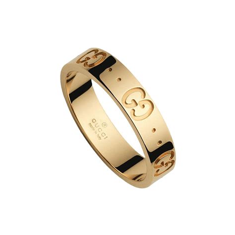 gucci icon ring with studs in yellow gold|gucci textured icon ring.